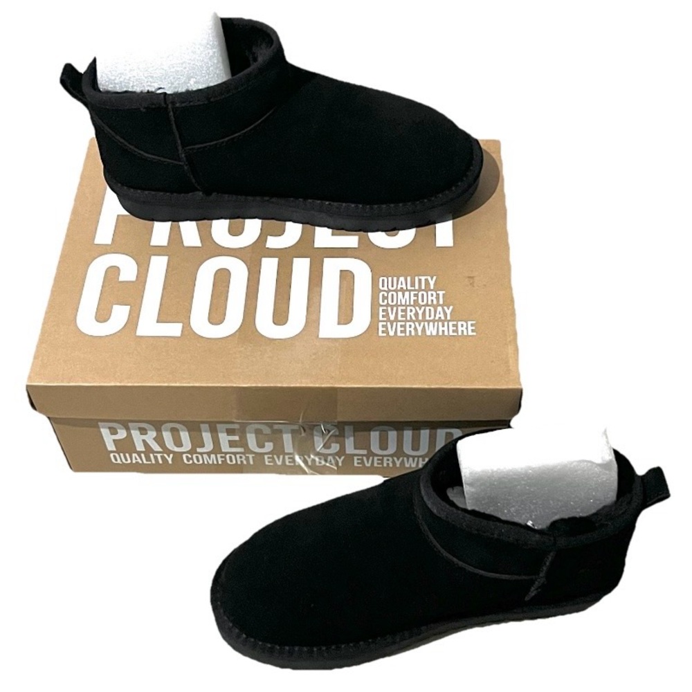 Project Cloud Women's Black Suede Winter Boots